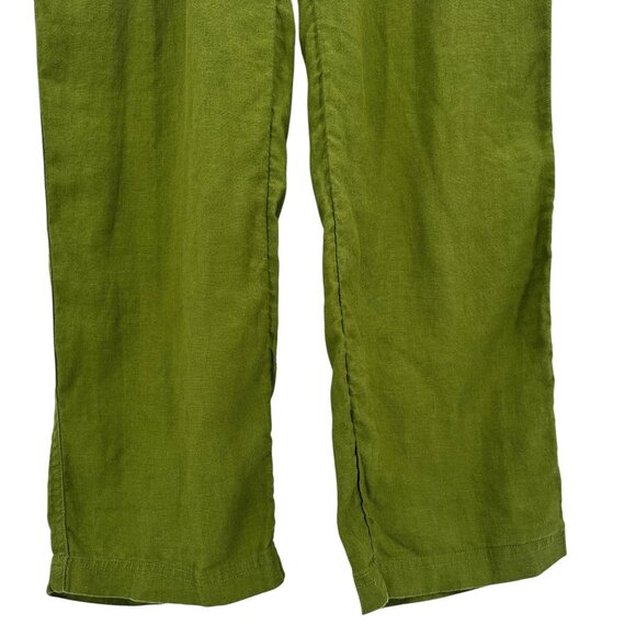 C&C California Womens Medium Pants Linen Cargo Pull On Green Drawstring - Picture 3 of 8